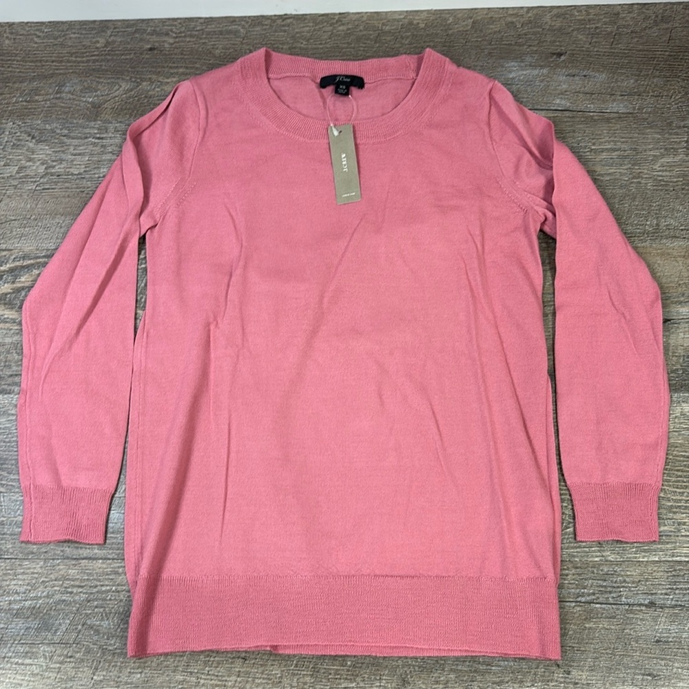 NEW J.Crew Seasonless Merino Wool Sweater -Pink XS